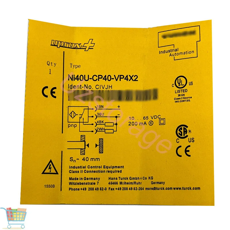Датчик приближения TURCK NI40U-CP40-VP4X2 PROXIMITY SWITCH SENSOR 10-65VDC UNMP