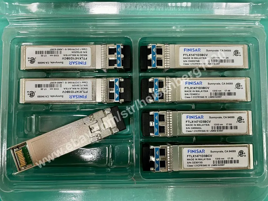 Трансивер FINISAR FTLX1471D3BCV 10GBPS 1310NM 10KM LR SFP+ TRANSCEIVER — фото лота 1
