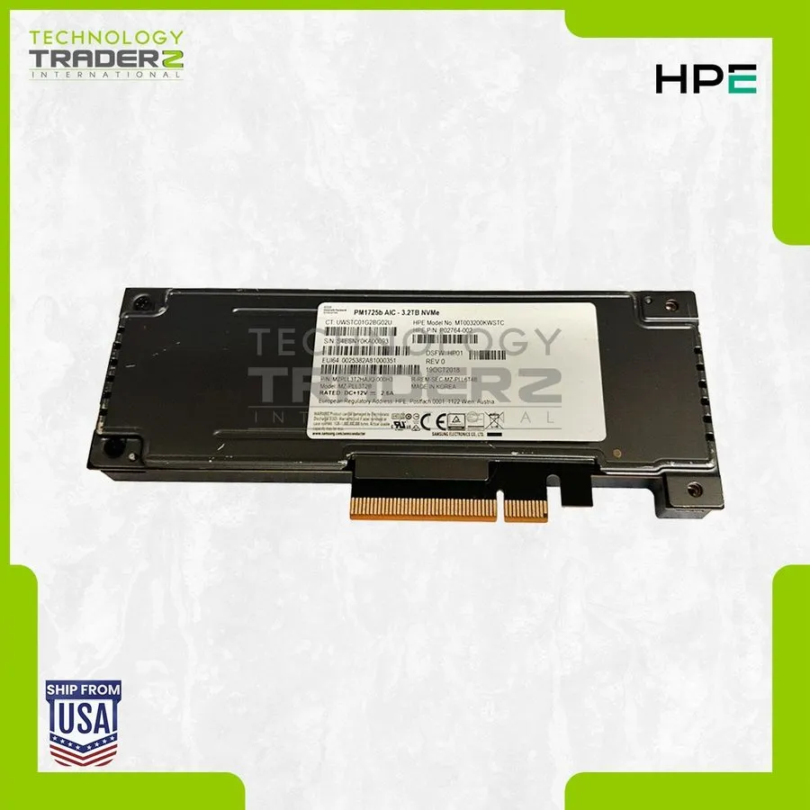 SSD-накопитель P06726-B21 HPE 3.2TB PCI E x4 NVMe MU U.2 SSD P02764-002 W/ Long  — фото лота 1