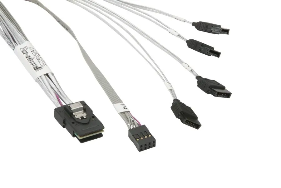 Кабель SuperMicro CBL-0118L-03 Ipass To 4 SATA Cable, 30AWG, 29/29/27/27 CM, W/  — фото лота 1