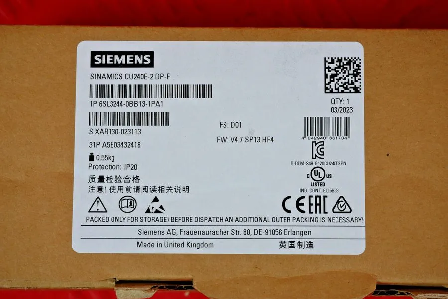 Частотный преобразователь Siemens 6SL3244-0BB13-1PA1 Sinamics CU240E-2 DP-F Avai