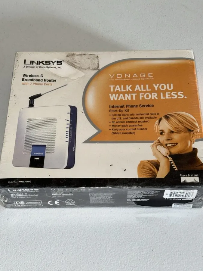 Маршрутизатор Vonage Linksys WRTP54G 3 Mbps 4-Port 10/100 Wireless G Router
