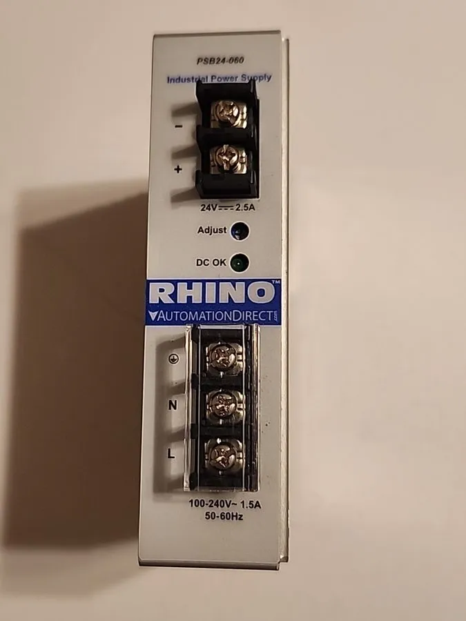 Блок питания Rhino PSB24-060 24VDC 2.5A 60W DIN Rail Power Supply AutomationDire — фото лота 2