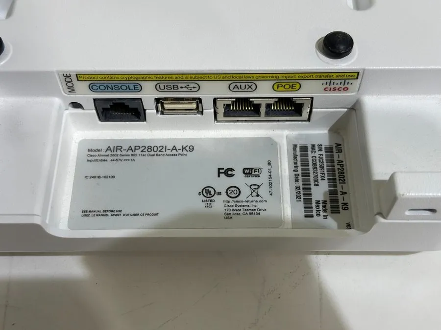 Точка доступа Wi-Fi Cisco AIR-AP2802I-A-K9 802.11ac PoE+ 4x4 MU-MIMO Dual Band W