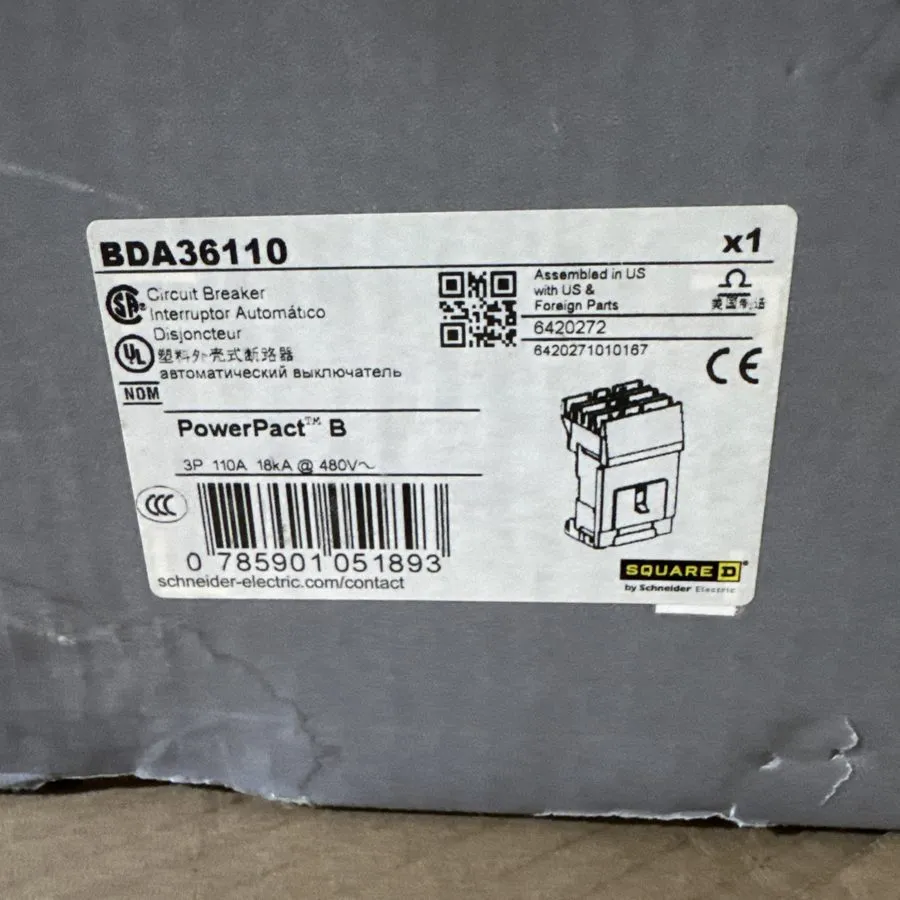 Автоматический выключатель Square D 3 Pole 110 Amp BDA36110 Circuit Breaker 110A