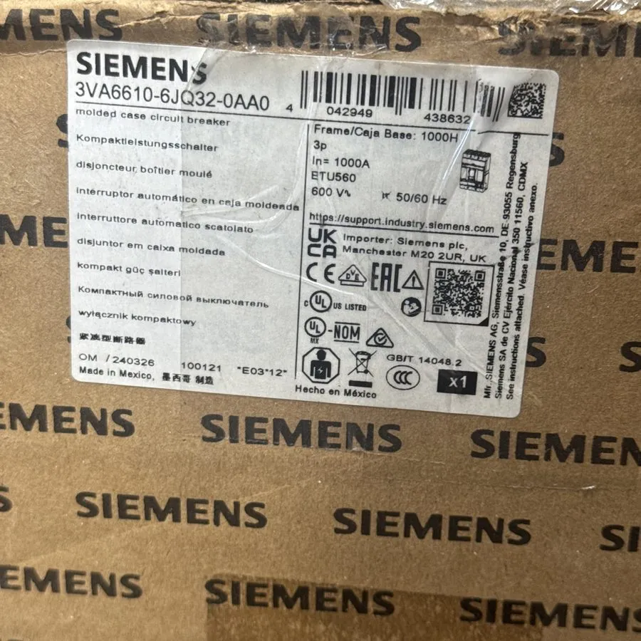 Автоматический выключатель 3VA6610-6JQ32-0AA0 Siemens 3 Pole Circuit Breaker 100
