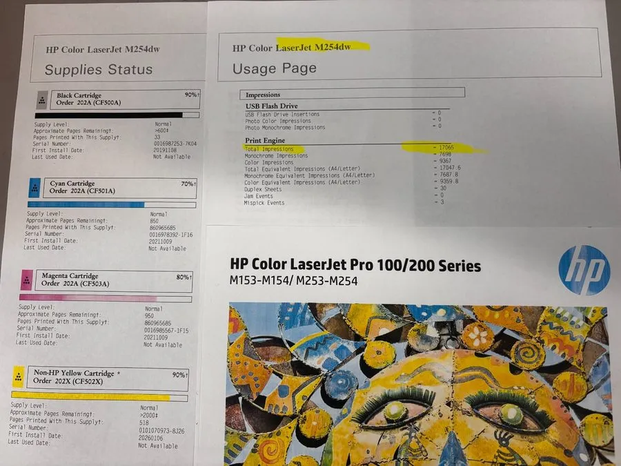 Лазерный принтер HP Color LaserJet Pro M254DW Wireless Duplex Laser Printer only