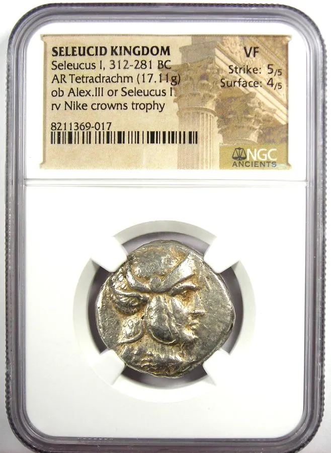 Лабораторный прибор Seleucus I AR Tetradrachm Seleucid Silver Coin 312-281 BC NG — фото лота 1
