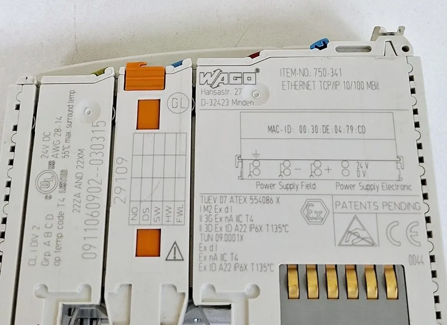 Модуль Wago 750-341 Ethernet TCP/IP 10/100MBit 24VDC Module
