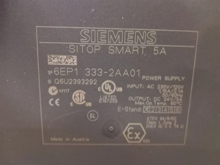 Блок питания Siemens 6EP1 333-2AA01 SITOP SMART 1AC/24VDC/5A Power Supply