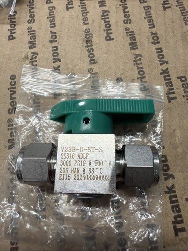 Клапан DK-Lok V23B-D-8T-S 1/2" Instrument Plug Valve 316 SS SWAGELOK Equivalent