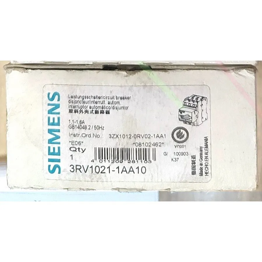 Автоматический выключатель SIEMENS 3RV1021-1AA10 Motor Protection Circuit Breake