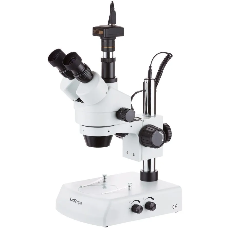 Микроскоп 3.5X-45X Simul-Focal Stereo Zoom Microscope + 30W Dual LED Light + 1.3