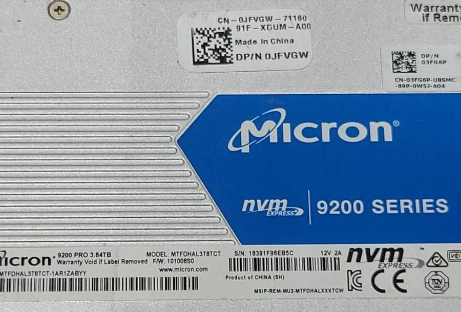SSD-накопитель Micron 3.84TB NVMe U.2 SSD MTFDHAL3T8TCT PCIe Gen3x4 2.5 9200 PRO