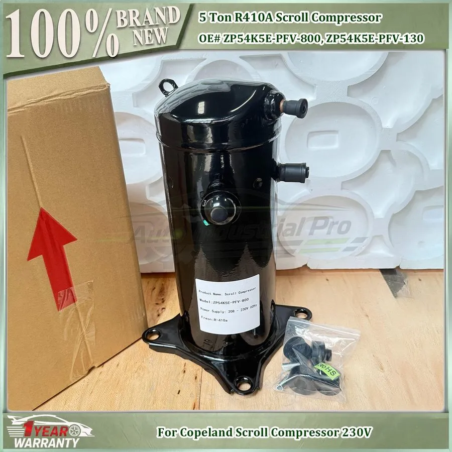 Компрессор 5 Ton 1-Phase 60HZ 208/230V R410A Scroll Compressor ZP54K5E-PFV-800 — фото лота 1