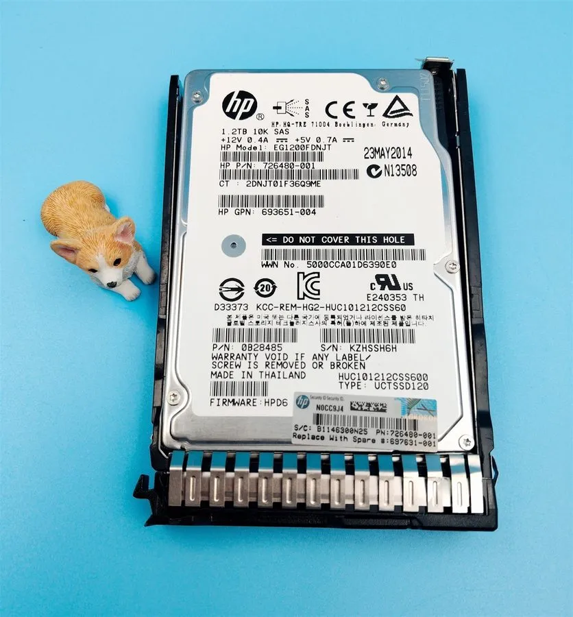 Жёсткий диск HPE 1.2TB 10K SAS 6Gb/s 2.5" Enterprise HDD 726480-001 HUC101212CSS