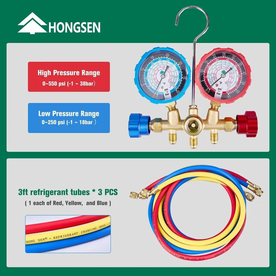 Манометрический коллектор HVAC Manifold Gauge Set Brass Body, Explosion-Proof Le — фото лота 2