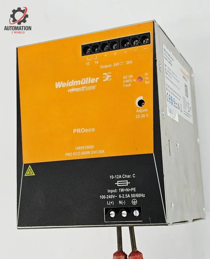 Блок питания Weidmüller 1469510000 PRO ECO 480W 24V 20A DIN Rail Power Supply — фото лота 1