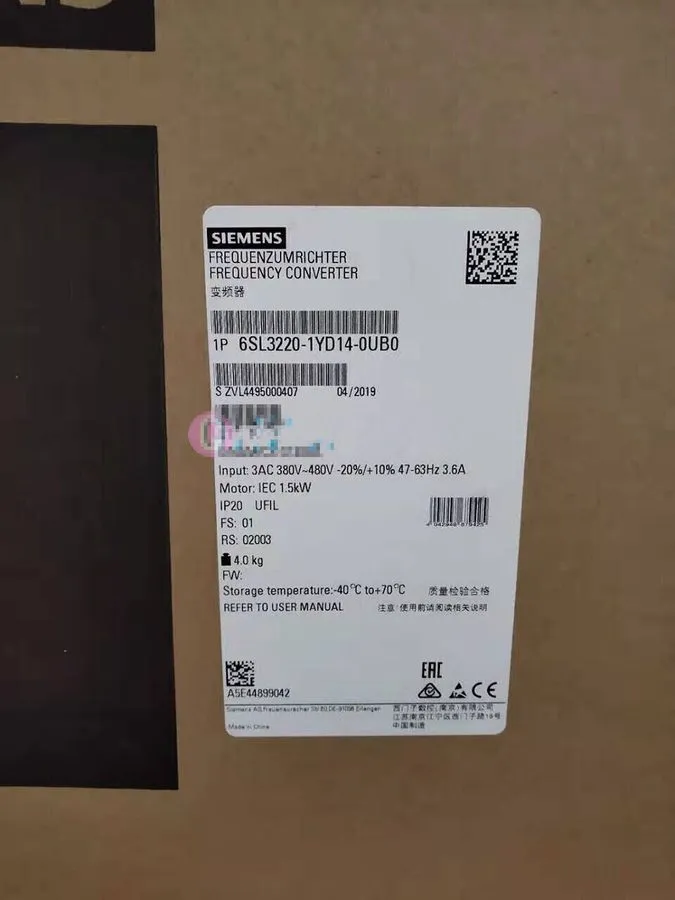 Частотный преобразователь 6SL3220-1YD14-0UB0 SIEMENS SINAMICS G120XA Inverter