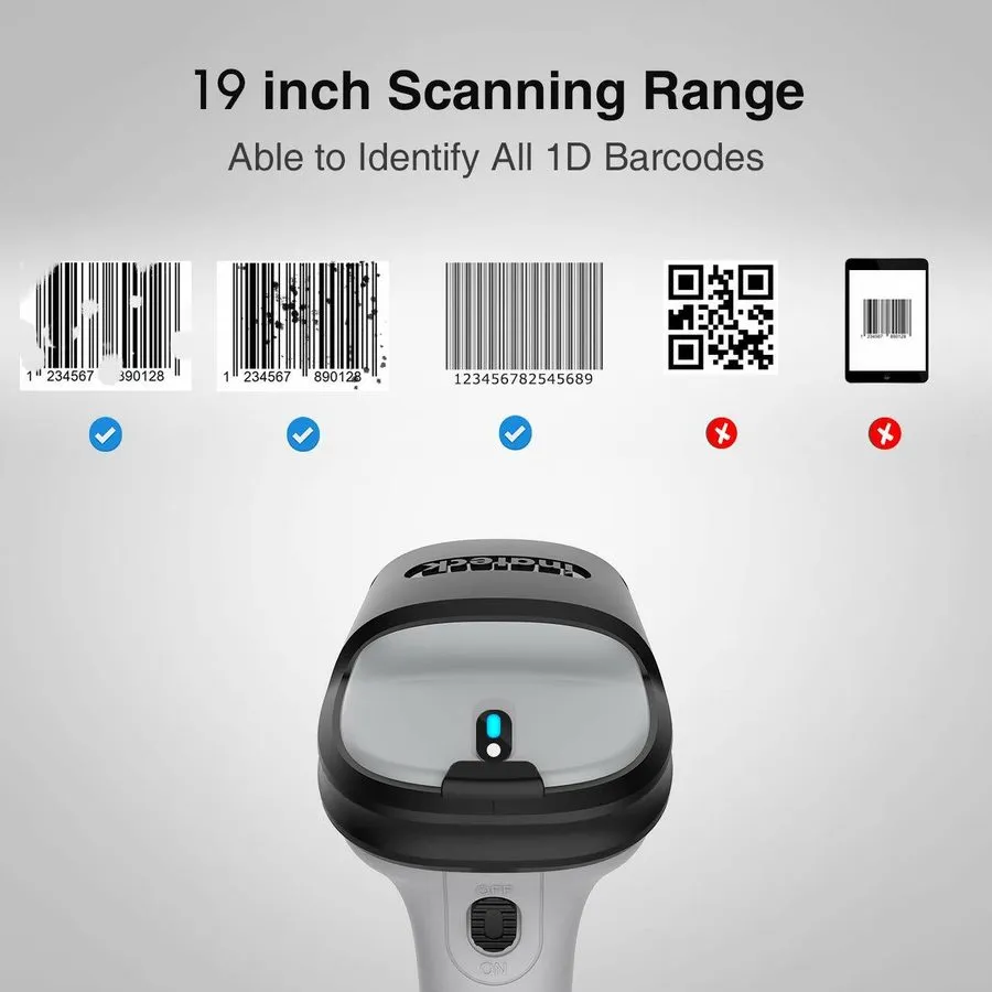 Сканер штрих-кода Inateck BCST-70 AI 1D Bluetooth Barcode Scanner Wireless 2600m — фото лота 2