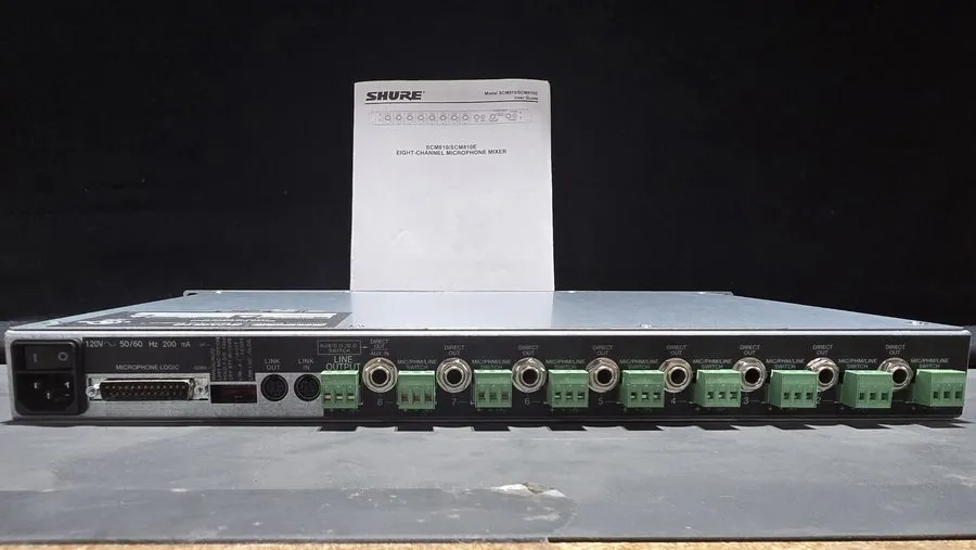 Микшерный пульт Shure SCM-810 8-Channel Microphone Automatic Matrix Mixer 1RU — фото лота 2
