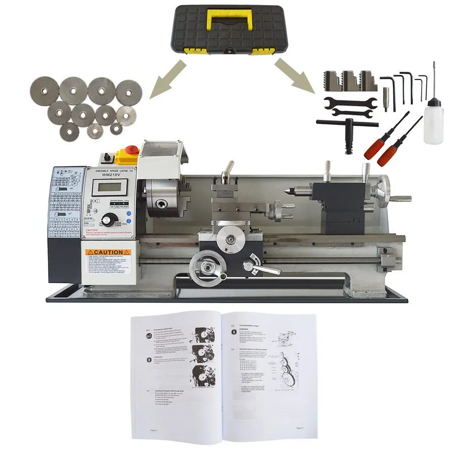 Оборудование ЧПУ Desktop Inch Precision Instrument Metal Bench Lathe 110V 1100W 