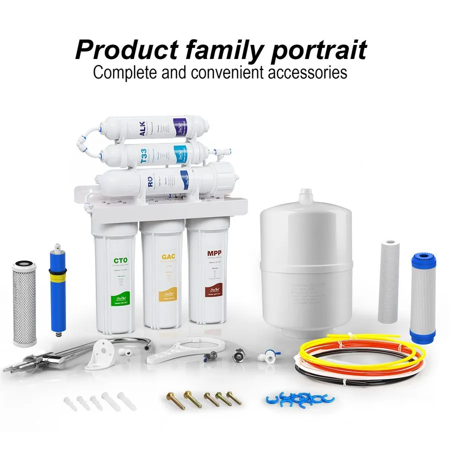 Насос 6 Stage 100GPD Alkaline RO Reverse Osmosis Drinking Water Filter System