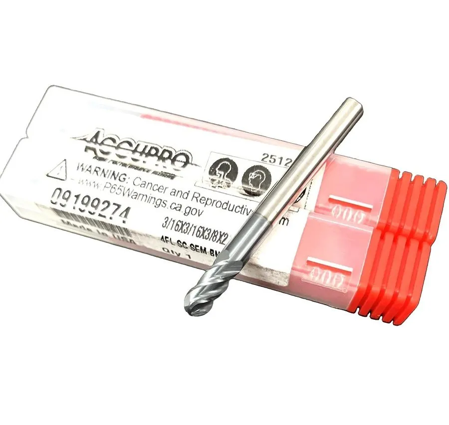 Режущий инструмент Accupro 09199274 3/16" 4FL Ball Nose Solid Carbide End Mill A