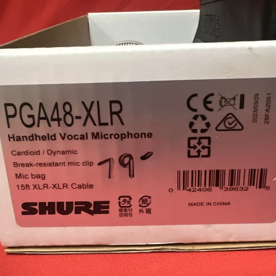 Микрофон Shure PGA48-XLR Cardioid Dynamic Vocal Microphone