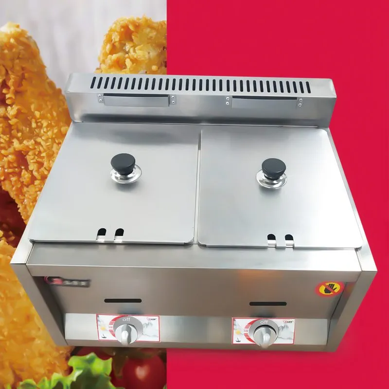 Фритюрница 12L Commercial Propane Deep Fryer Countertop Gas Fryer & 2Baskets LPG — фото лота 1
