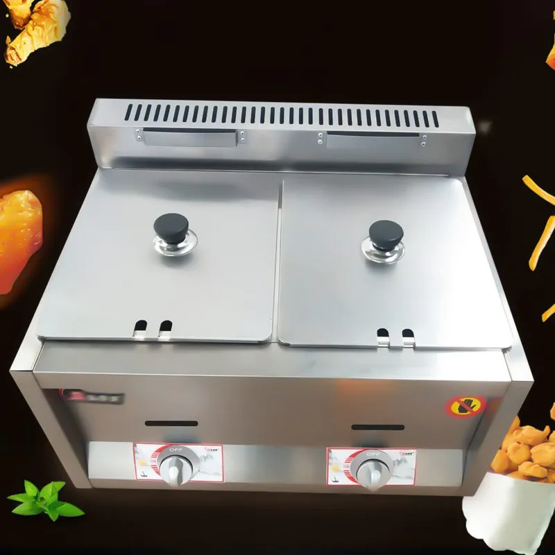 Фритюрница 12L Commercial Propane Deep Fryer Countertop Gas Fryer & 2Baskets LPG — фото лота 4