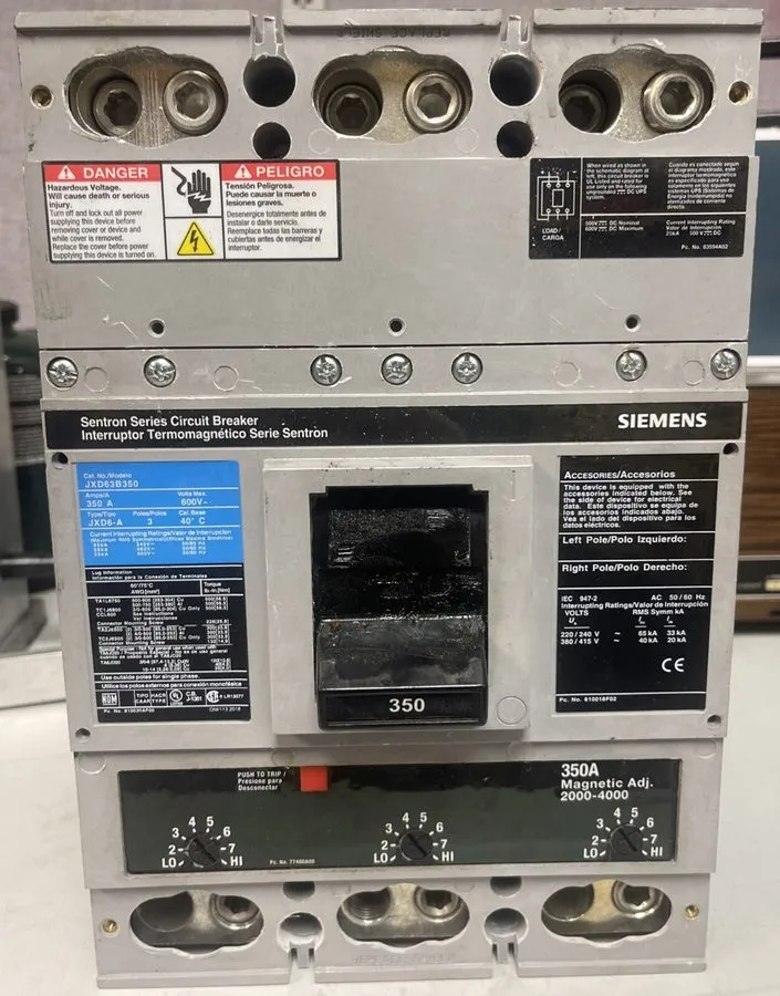 Автоматический выключатель Siemens JXD63B350 Sentron Series Circuit Breaker 350A — фото лота 4