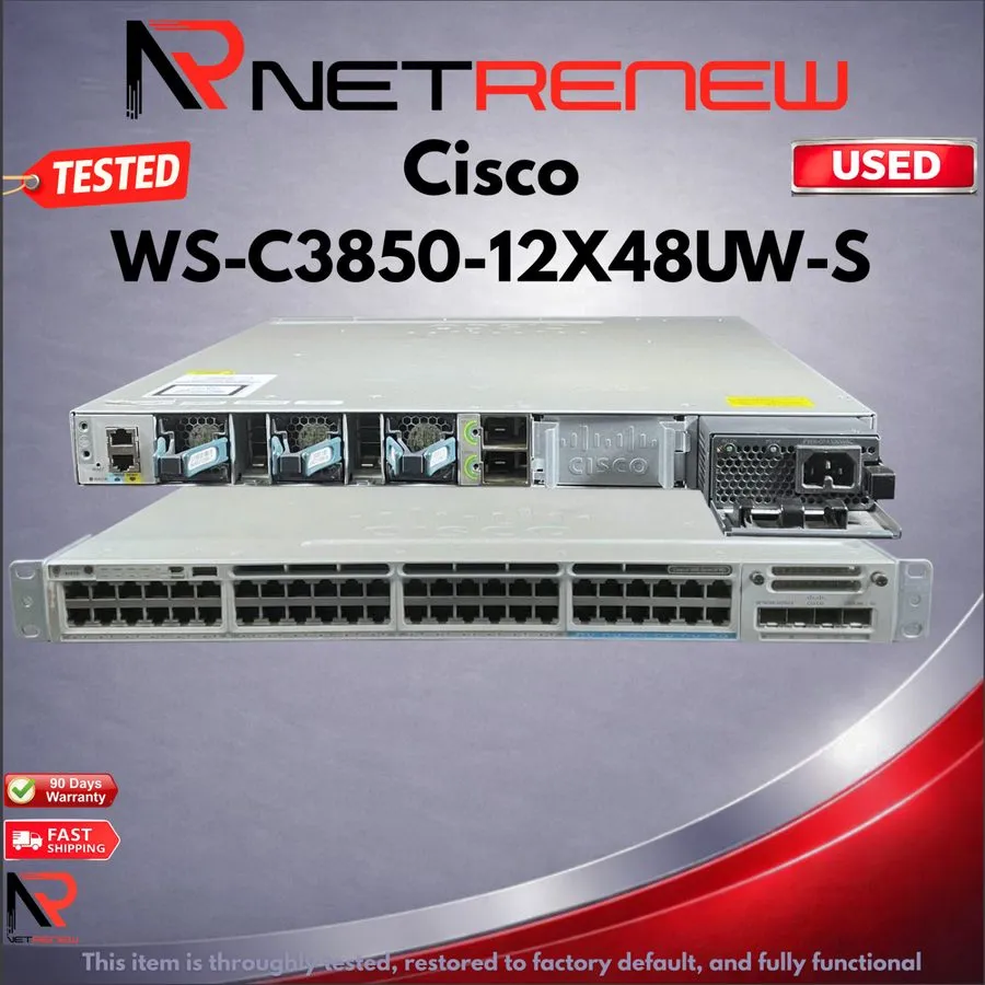 Коммутатор Cisco WS-C3850-12X48UW-S 48-Port UPOE Managed Switch w/C3850-NM-2-10G