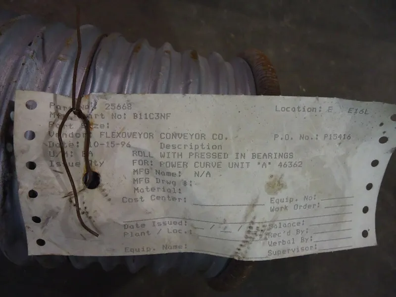 Конвейер FLEXOVEYOR B11C3NF POWER CURVE UNIT ROLL W/ PRESSED BEARINGS CONVEYOR R — фото лота 2