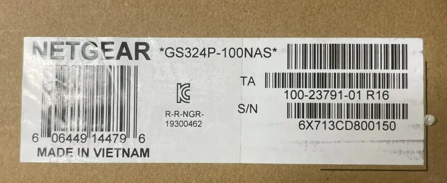 Коммутатор NETGEAR GS324P100NAS 24 Port Rack Mountable Ethernet Switch