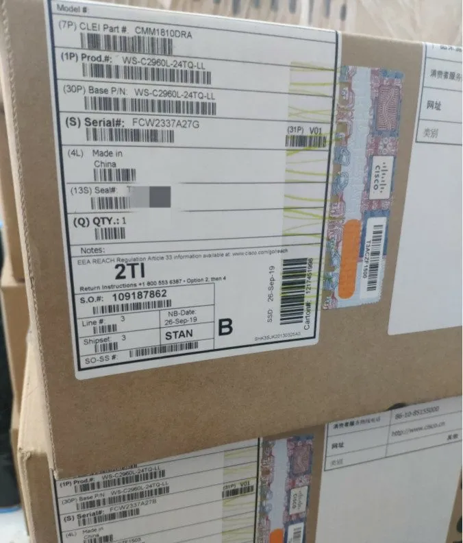 Коммутатор 1PC Cisco Gigabit Switch WS-C2960L-24TQ-LL DHL Expedited Shipping