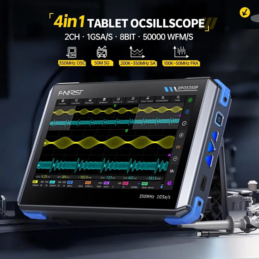 Осциллограф FNIRSI DPOS350P 4-In-1 350Mhz Digital Oscilloscope 2 Channel, 1 Gsa/ — фото лота 1