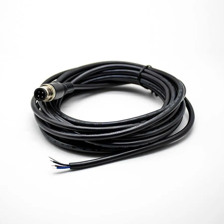 Разъём M12 Connector A Code Male Straight Aviation Plug Electrical 4 Pin 5M/16.4 — фото лота 1