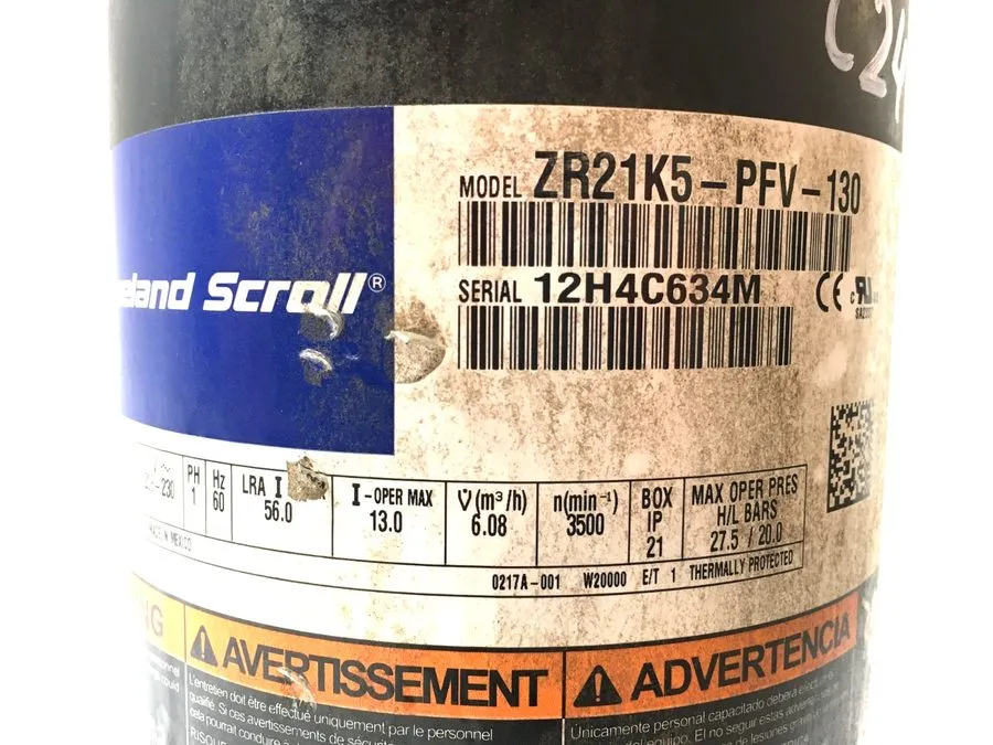 Компрессор Copeland Scroll AC Compressor ZR21K5-PFV-130 R-22 208-230V