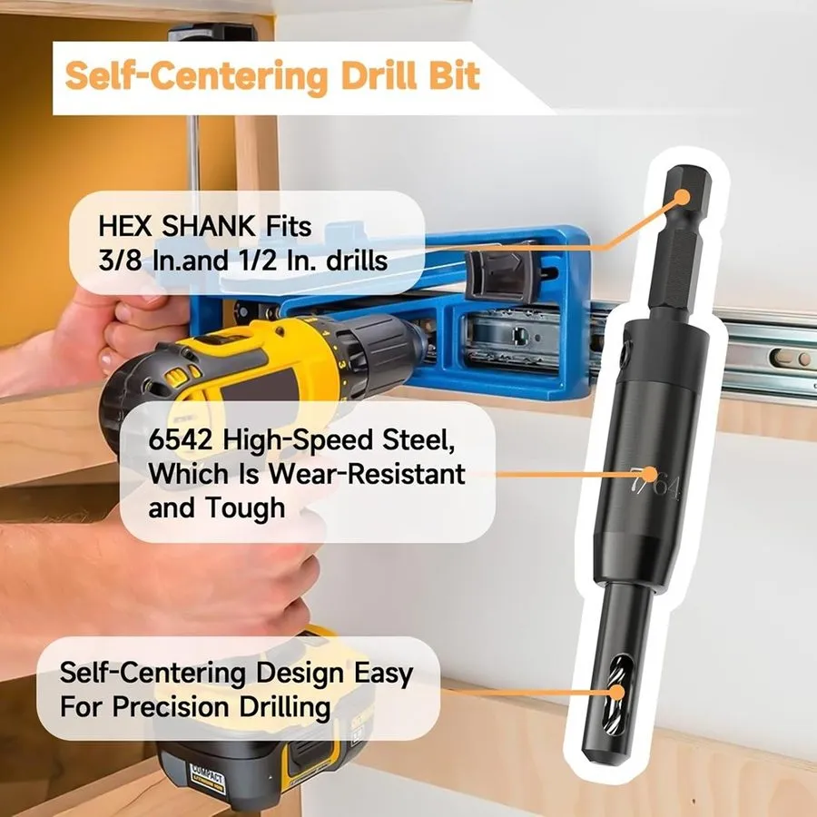 Режущий инструмент Self Centering Drill Bit Set, для 1/4 in Hex Shank Drill, Cou — фото лота 2