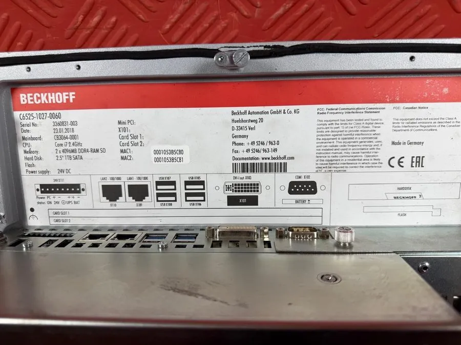 Промышленный компьютер Beckhoff C6525-1027-0060 Industrial PC Available Now