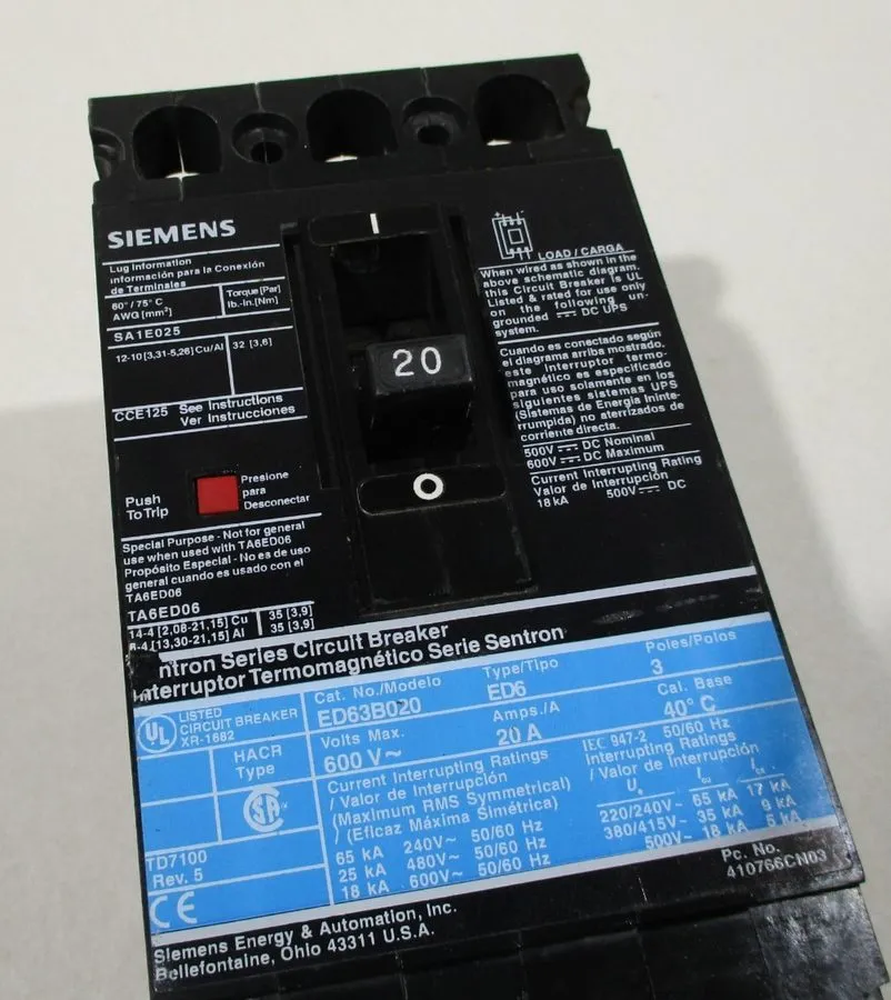 Автоматический выключатель Siemens SA1E025 Sentron 25 Amp Circuit Breaker ED42B0