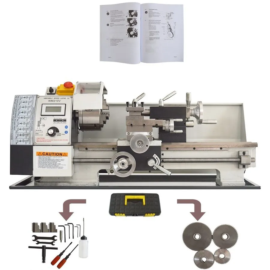 Оборудование ЧПУ Desktop Inch Precision Instrument Metal Bench Lathe 110V 1100W 