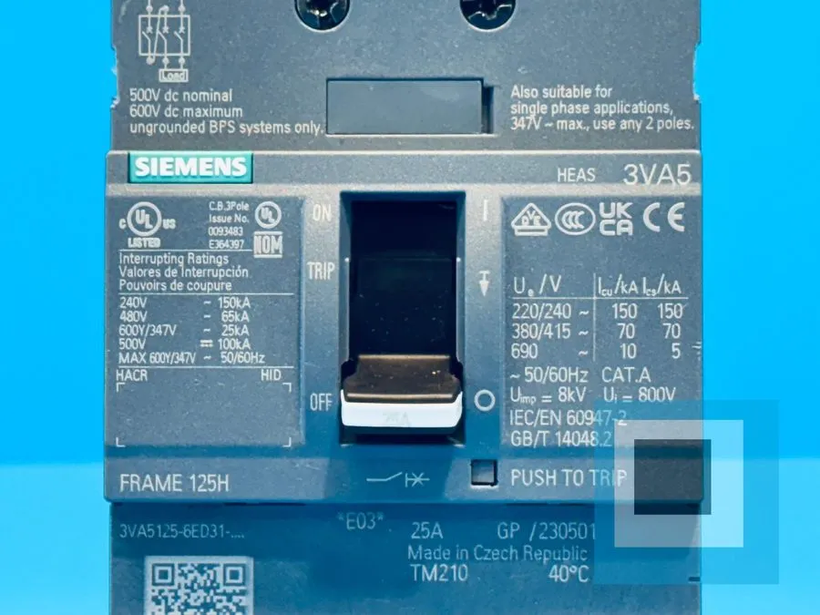 Автоматический выключатель Siemens 3VA5125-6ED31-0AA0 3p 25a 65k Circuit Breaker
