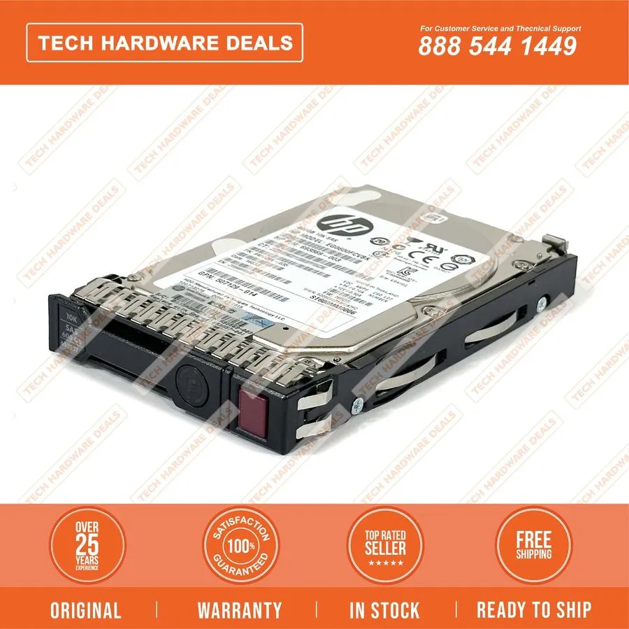 Жёсткий диск 599476-003 COMPATIBLE 1 Year BBO HPE 600GB SAS 6G 10K SFF DP HDD — фото лота 1