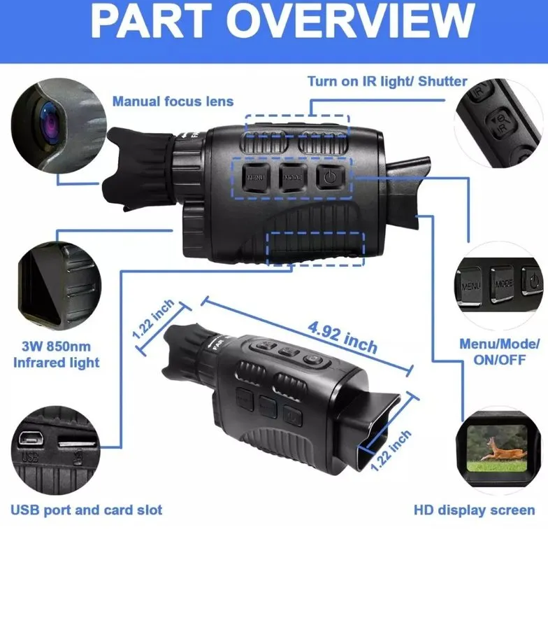 Оптико-электронная система Rexing B1 Basic Digital Night Vision Monoculars Infra — фото лота 2