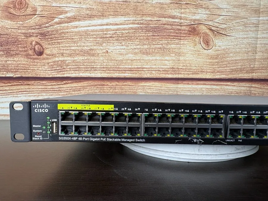 Коммутатор Cisco SG350X-48P-K9 48 port Gigabit Poe Stackable Network Switch