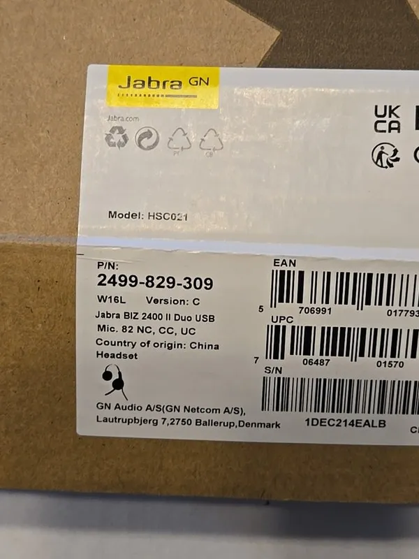 VoIP-шлюз Jabra Biz 2400 II Duo USB Wired Headset 2499-823-309 HSC021
