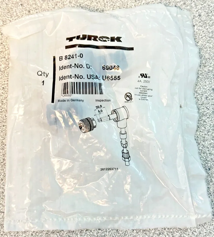 Датчик TURCK B8241-0 FIELD WIREABLE Right Angle 4 Pin CONNECTOR M12 U6555