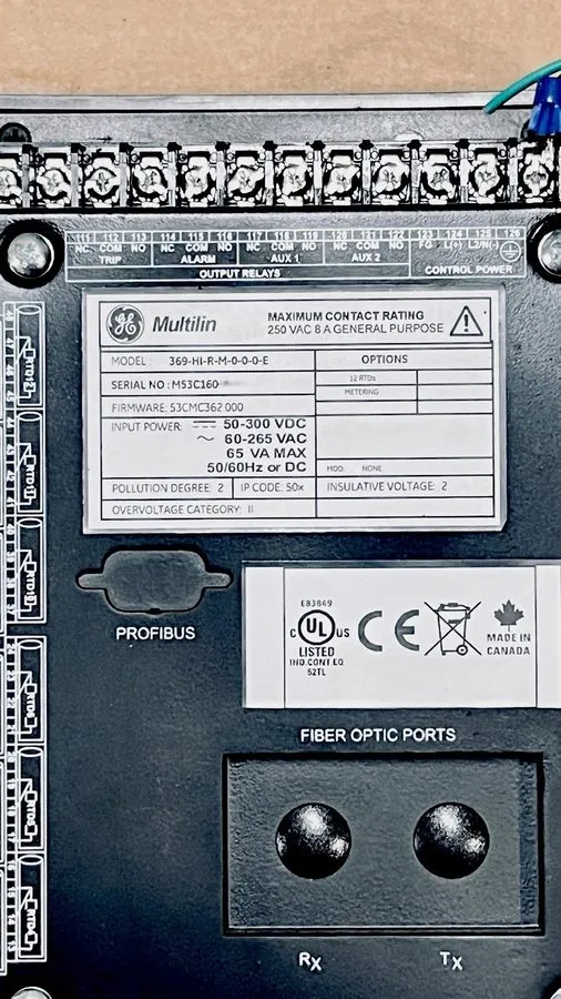 Реле защиты GE Multilin 369-HI-R-M-0-0-0-E Motor Protection Relay 12 RTD,Meterin